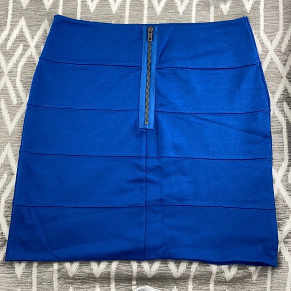 Trouve Skirt Bandage Mini Blue Exposed Zipper Size: Large Bodycon Mini - Picture 3 of 3